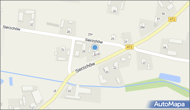Sierzchów, Sierzchów, 21, mapa Sierzchów