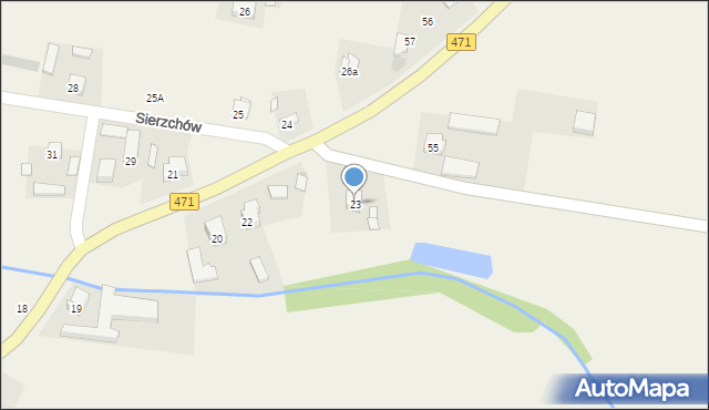 Sierzchów, Sierzchów, 23, mapa Sierzchów