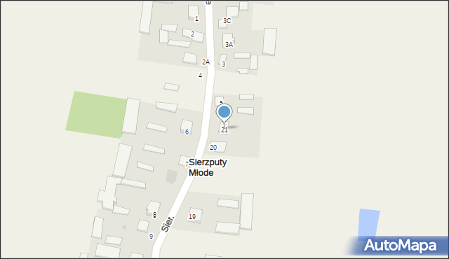 Sierzputy Młode, Sierzputy Młode, 21, mapa Sierzputy Młode