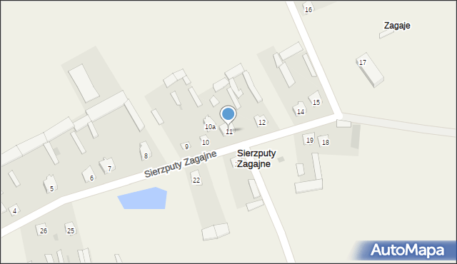 Sierzputy Zagajne, Sierzputy Zagajne, 11, mapa Sierzputy Zagajne