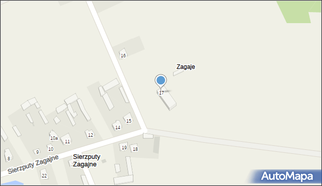 Sierzputy Zagajne, Sierzputy Zagajne, 17, mapa Sierzputy Zagajne