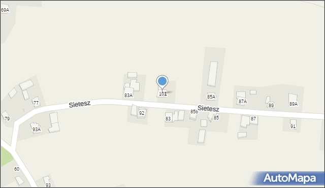 Sietesz, Sietesz, 101, mapa Sietesz