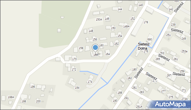 Sietesz, Sietesz, 166, mapa Sietesz