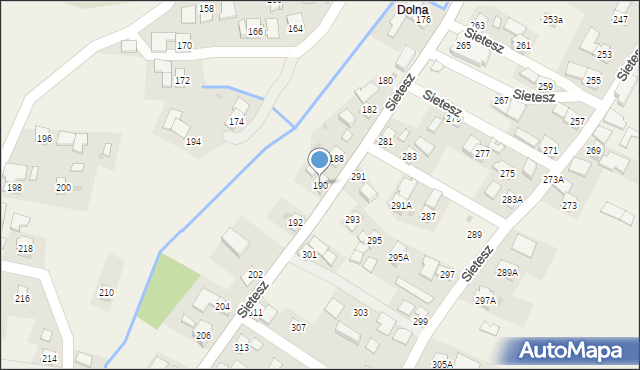 Sietesz, Sietesz, 190, mapa Sietesz