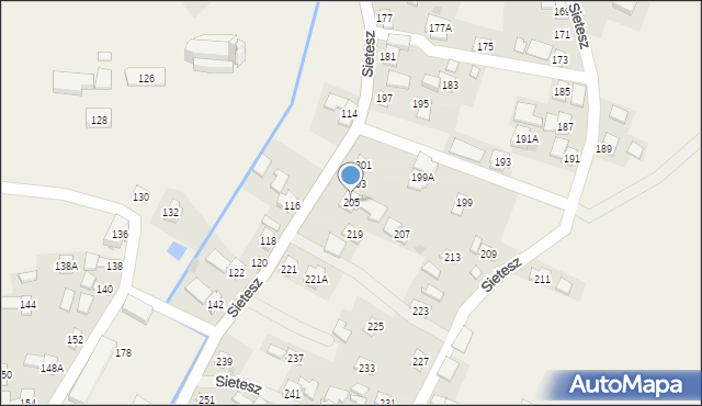 Sietesz, Sietesz, 205, mapa Sietesz