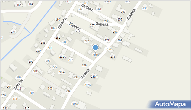 Sietesz, Sietesz, 283A, mapa Sietesz