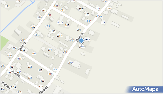Sietesz, Sietesz, 297A, mapa Sietesz