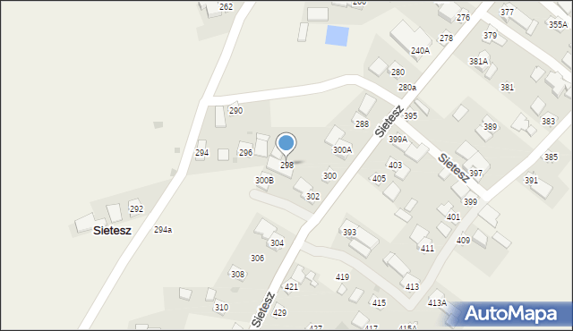 Sietesz, Sietesz, 298, mapa Sietesz