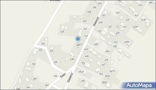 Sietesz, Sietesz, 316, mapa Sietesz