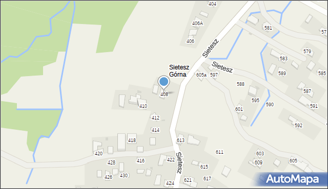 Sietesz, Sietesz, 408, mapa Sietesz