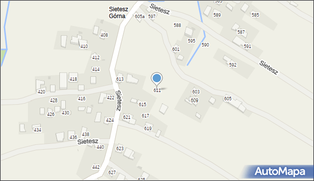 Sietesz, Sietesz, 611, mapa Sietesz