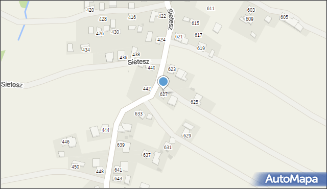 Sietesz, Sietesz, 627, mapa Sietesz
