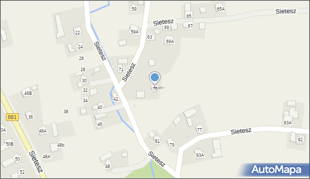Sietesz, Sietesz, 75, mapa Sietesz