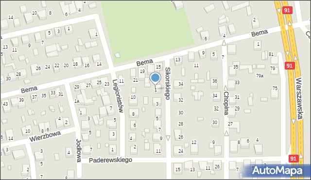 Siewierz, Sikorskiego Władysława, gen., 1, mapa Siewierz