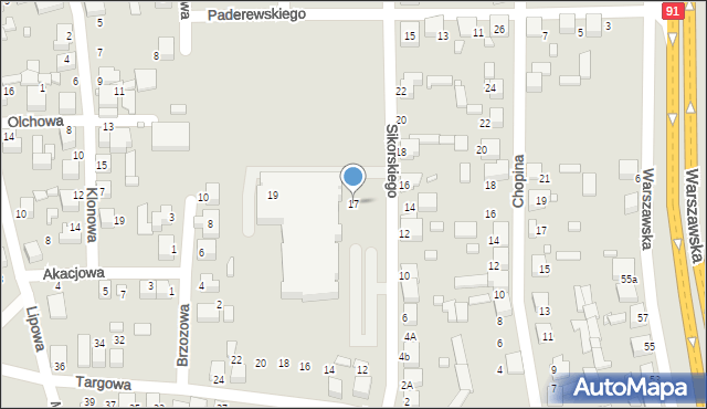 Siewierz, Sikorskiego Władysława, gen., 17, mapa Siewierz