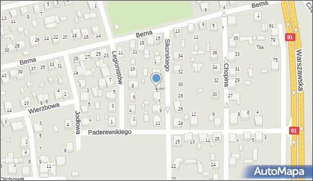 Siewierz, Sikorskiego Władysława, gen., 5, mapa Siewierz