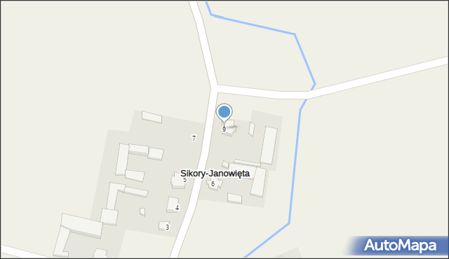 Sikory-Janowięta, Sikory-Janowięta, 9, mapa Sikory-Janowięta