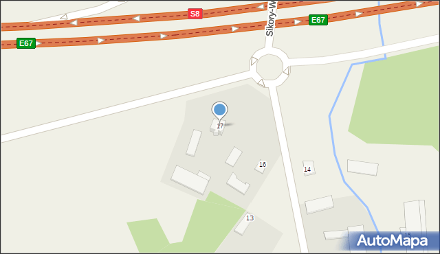 Sikory-Pawłowięta, Sikory-Pawłowięta, 17, mapa Sikory-Pawłowięta