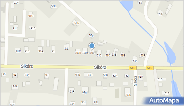 Sikórz, Sikórz, 100, mapa Sikórz