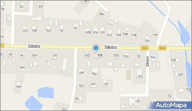 Sikórz, Sikórz, 93C, mapa Sikórz