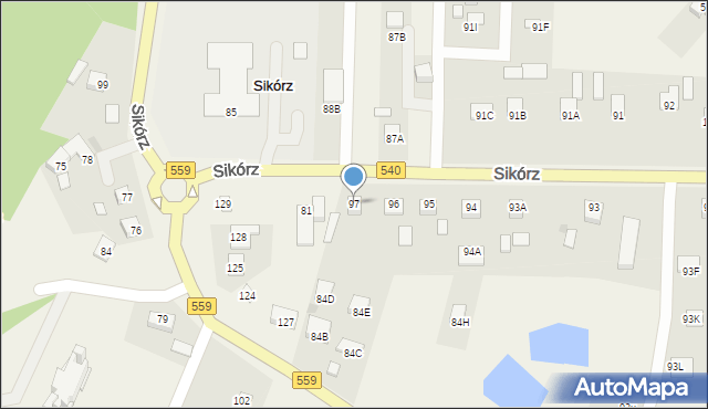 Sikórz, Sikórz, 97, mapa Sikórz