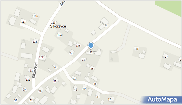 Sikorzyce, Sikorzyce, 33, mapa Sikorzyce