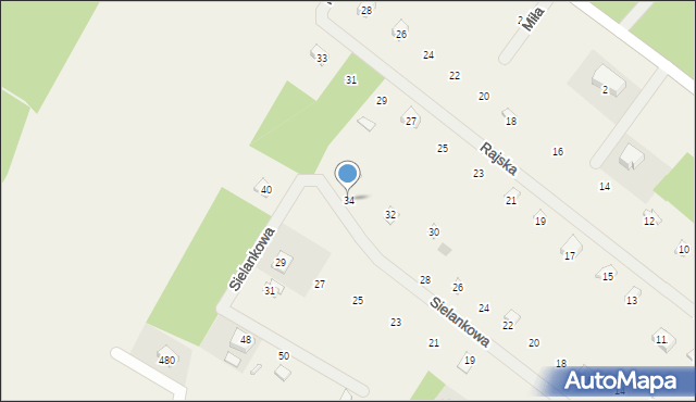 Sikorzyno, Sielankowa, 34, mapa Sikorzyno