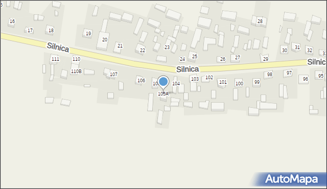 Silnica, Silnica, 105A, mapa Silnica
