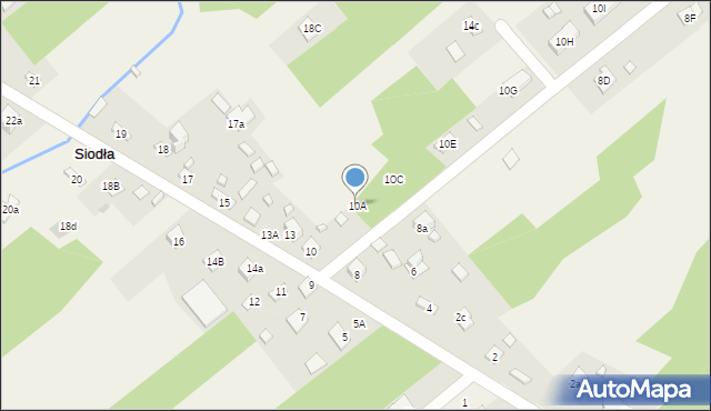 Siodła, Siodła, 10A, mapa Siodła