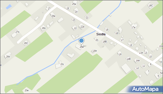 Siodła, Siodła, 20a, mapa Siodła