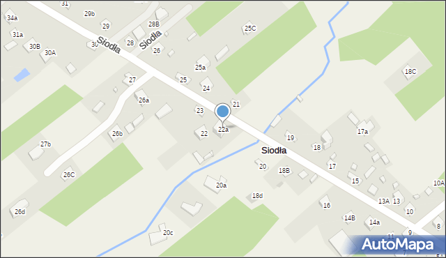 Siodła, Siodła, 22a, mapa Siodła