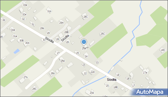 Siodła, Siodła, 25a, mapa Siodła