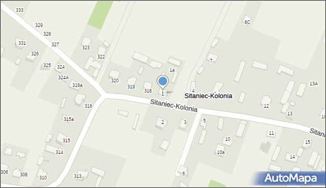 Sitaniec-Kolonia, Sitaniec-Kolonia, 1, mapa Sitaniec-Kolonia