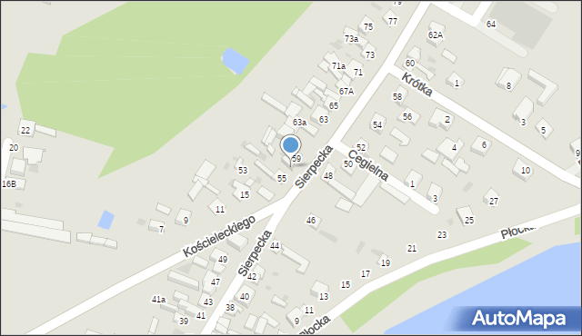 Skępe, Sierpecka, 57, mapa Skępe