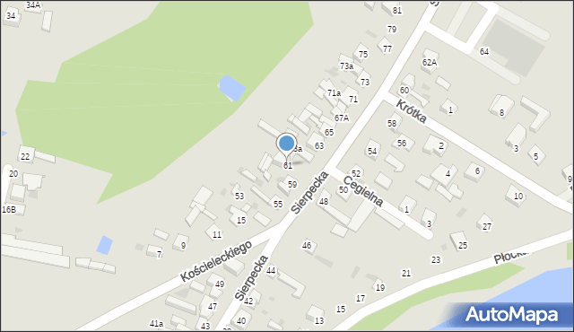 Skępe, Sierpecka, 61, mapa Skępe