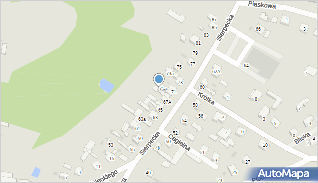 Skępe, Sierpecka, 69a, mapa Skępe