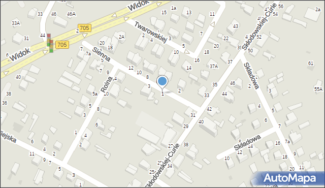 Skierniewice, Sienna, 1, mapa Skierniewic