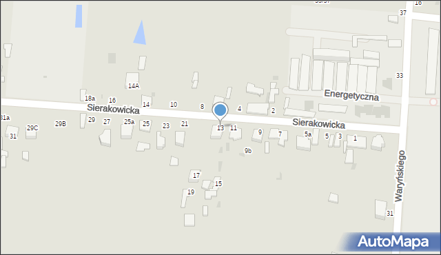 Skierniewice, Sierakowicka, 13, mapa Skierniewic