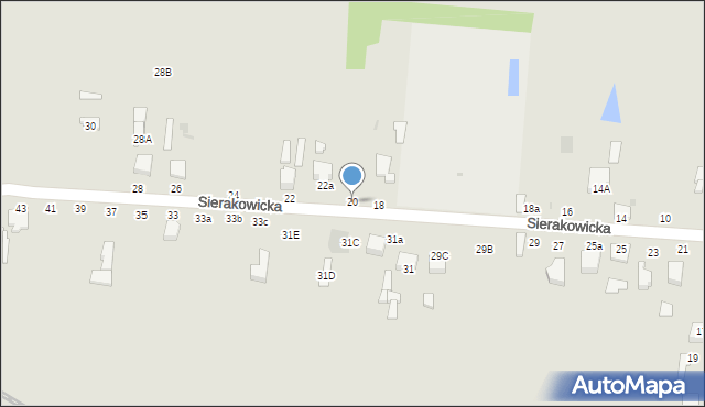 Skierniewice, Sierakowicka, 20, mapa Skierniewic