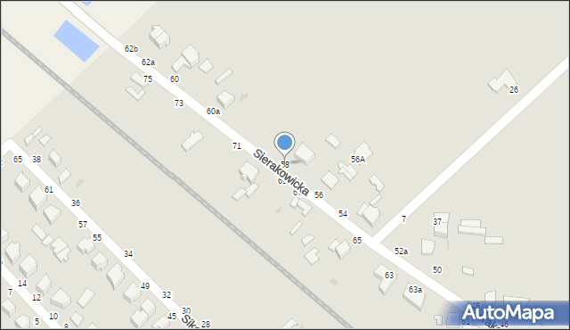 Skierniewice, Sierakowicka, 58, mapa Skierniewic