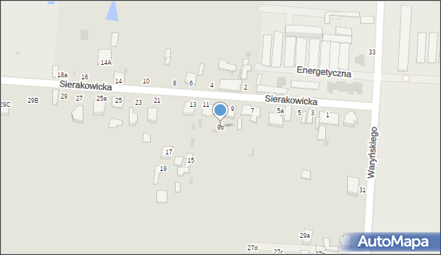 Skierniewice, Sierakowicka, 9b, mapa Skierniewic