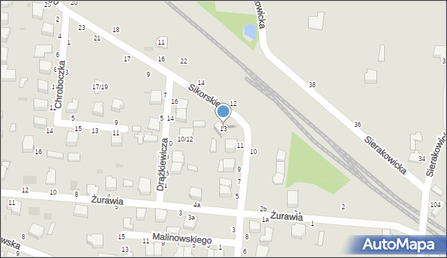 Skierniewice, Sikorskiego Władysława, gen., 13, mapa Skierniewic