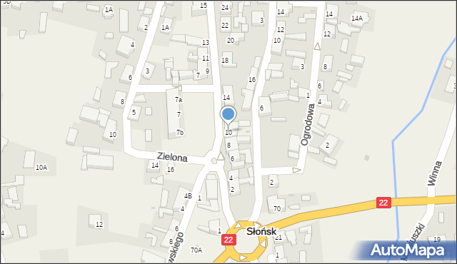 Słońsk, Sikorskiego Władysława, gen., 10, mapa Słońsk