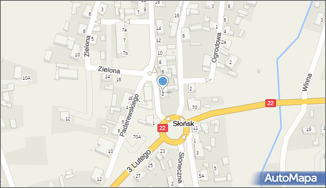 Słońsk, Sikorskiego Władysława, gen., 2, mapa Słońsk