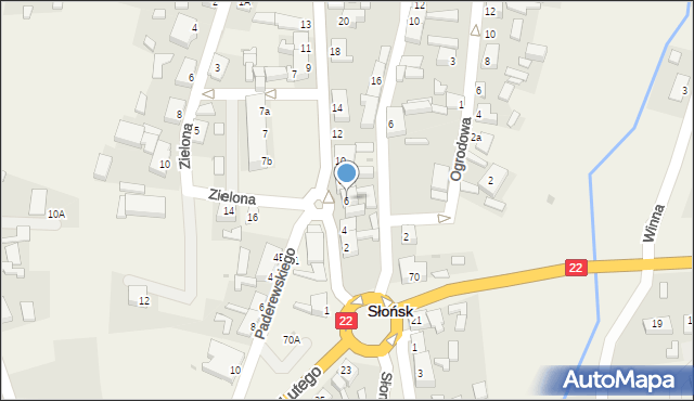 Słońsk, Sikorskiego Władysława, gen., 6, mapa Słońsk
