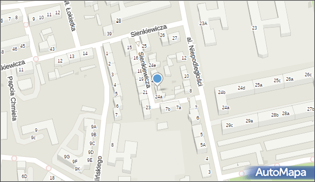 Słubice, Sienkiewicza Henryka, 24b, mapa Słubice