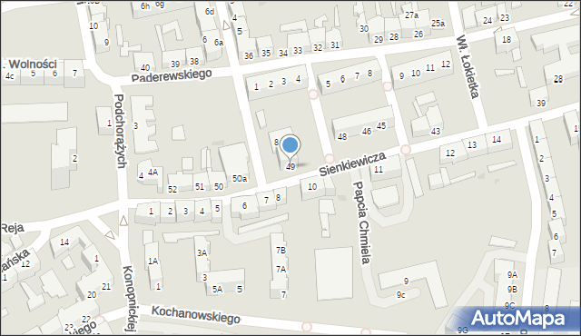 Słubice, Sienkiewicza Henryka, 49, mapa Słubice