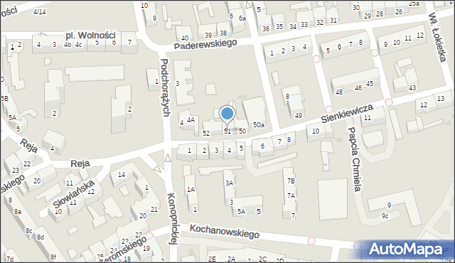 Słubice, Sienkiewicza Henryka, 51, mapa Słubice