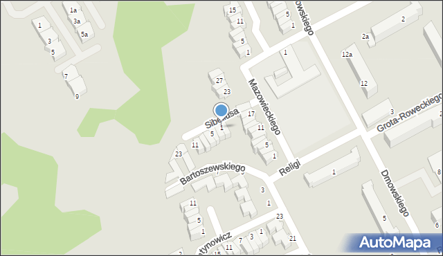 Słupsk, Sibeliusa Jana, 1, mapa Słupska