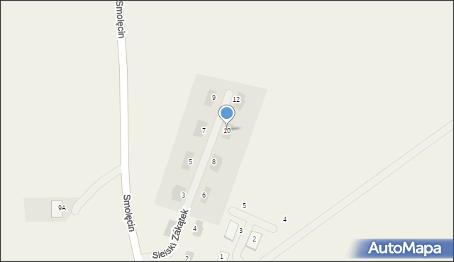 Smolęcin, Sielski Zakątek, 10, mapa Smolęcin